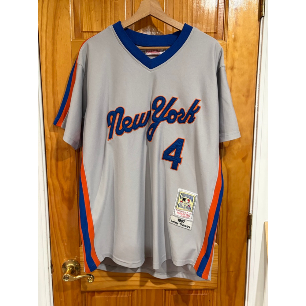 Mitchell & Ness New York Mets Lenny Dykstra 1987 Jersey 52 Vintage MLB Gray Blue